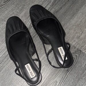 Steve Madden Black Flats with Ruched Detail